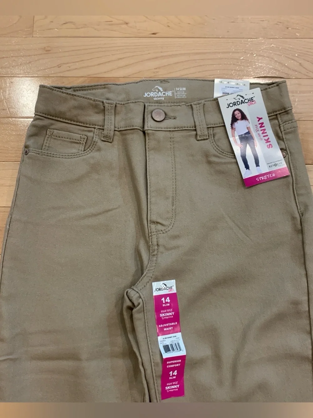 Jordache Girls High Rise Skinny Jean – Size 14 Slim – New Stretch Khakis 14S